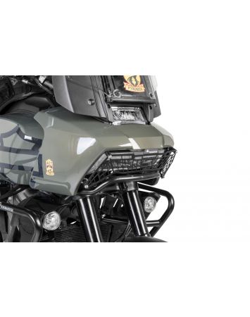 Osłona reflektora "kratka" czarna z szybkozłączką do Harley-Davidson RA1250 Pan America "OFFROAD USE ONLY"