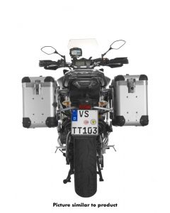 ZEGA Pro aluminium pannier system "And-S" 38/38 litres with stainless steel rack black for Yamaha MT-09 Tracer (2015-2017)
